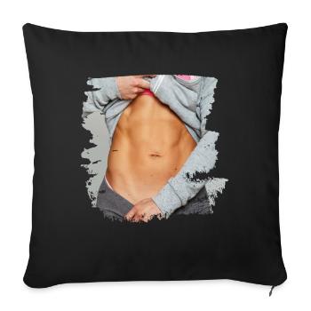 Fake Muscle Woman Fitness Women's Body - Sofa pillowcase 17,3'' x 17,3'' (45 x 45 cm) - black - Front