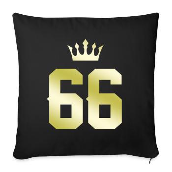 66 Couronne numérique - Housse de coussin décorative 45 x 45 cm - noir - Devant