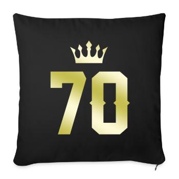 70 Number Crown - Sofa pillowcase 17,3'' x 17,3'' (45 x 45 cm) - black - Front