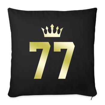 77 Number crown - Sofa pillowcase 17,3'' x 17,3'' (45 x 45 cm) - black - Front