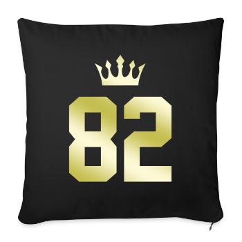 82 Couronne numérique - Housse de coussin décorative 45 x 45 cm - noir - Devant