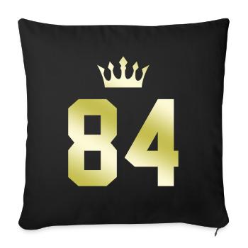 84 Number crown - Sofa pillowcase 17,3'' x 17,3'' (45 x 45 cm) - black - Front