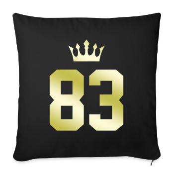 83 Couronne numérique - Housse de coussin décorative 45 x 45 cm - noir - Devant