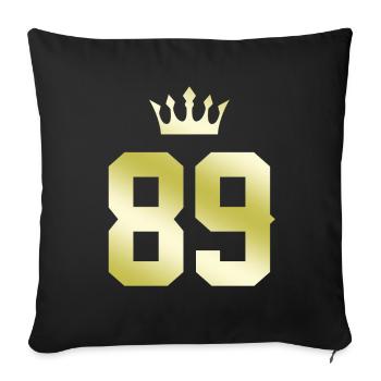 89 Number crown - Sofa pillowcase 17,3'' x 17,3'' (45 x 45 cm) - black - Front