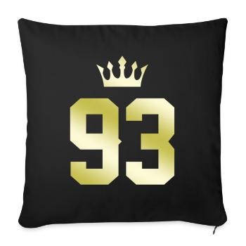 93 Number crown - Sofa pillowcase 17,3'' x 17,3'' (45 x 45 cm) - black - Front