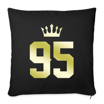 95 Couronne numérique - Housse de coussin décorative 45 x 45 cm - noir - Devant