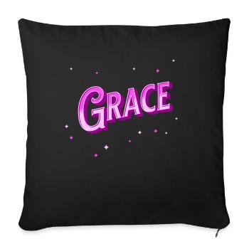 Grace name personalized - Sofa pillowcase 17,3'' x 17,3'' (45 x 45 cm) - black - Front