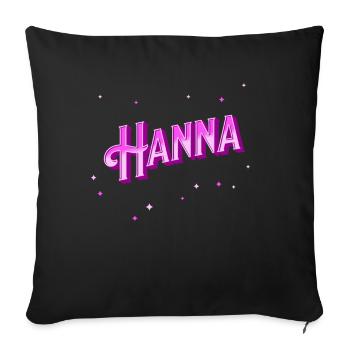 Nom Hanna personnalisé - Housse de coussin décorative 45 x 45 cm - noir - Devant