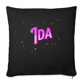 Ida name personalized - Sofa pillowcase 17,3'' x 17,3'' (45 x 45 cm) - black - Front