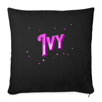 Nom de lierre personnalisé - Housse de coussin décorative 45 x 45 cm - noir - Devant