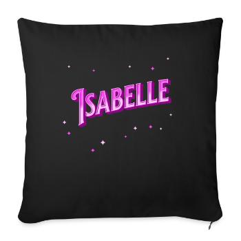 Le prénom d’Isabelle personnalisé - Housse de coussin décorative 45 x 45 cm - noir - Devant