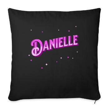 Danielle nom personnalisé - Housse de coussin décorative 45 x 45 cm - noir - Devant