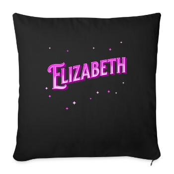 Elizabeth Namen personalisiert - Sofakissenbezug 45 x 45 cm - Schwarz - Vorne
