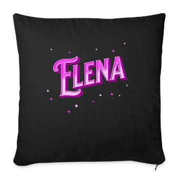Elena's name personalized - Sofa pillowcase 17,3'' x 17,3'' (45 x 45 cm) - black - Front