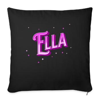 Ella Namen personalisiert - Sofakissenbezug 45 x 45 cm - Schwarz - Vorne