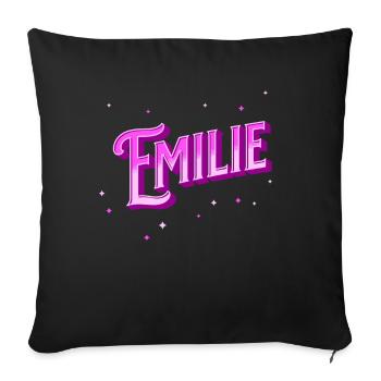 Le prénom d’Emilie personnalisé - Housse de coussin décorative 45 x 45 cm - noir - Devant