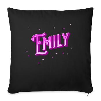 Emily name personalized - Sofa pillowcase 17,3'' x 17,3'' (45 x 45 cm) - black - Front