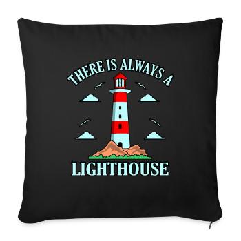 Lighthouse - Sofa pillowcase 17,3'' x 17,3'' (45 x 45 cm) - black - Front
