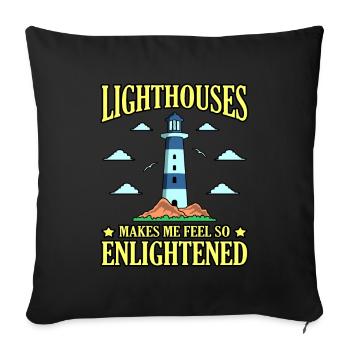 Lighthouse - Sofa pillowcase 17,3'' x 17,3'' (45 x 45 cm) - black - Front