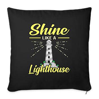 Lighthouse - Sofa pillowcase 17,3'' x 17,3'' (45 x 45 cm) - black - Front