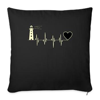 Lighthouse - Sofa pillowcase 17,3'' x 17,3'' (45 x 45 cm) - black - Front