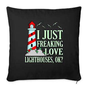 Lighthouse - Sofa pillowcase 17,3'' x 17,3'' (45 x 45 cm) - black - Front