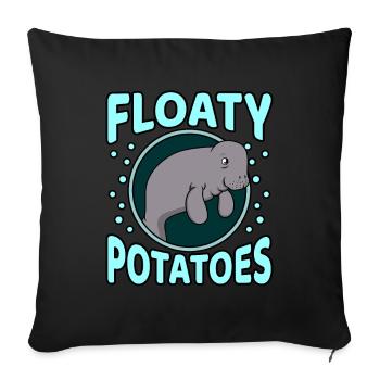 Manatee - Sofa pillowcase 17,3'' x 17,3'' (45 x 45 cm) - black - Front