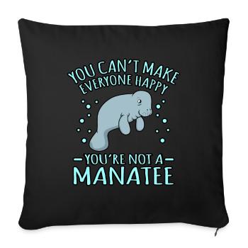 Manatee - Sofa pillowcase 17,3'' x 17,3'' (45 x 45 cm) - black - Front