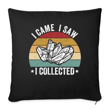 Funny geologist on a stone hunt - Sofa pillowcase 17,3'' x 17,3'' (45 x 45 cm) - black - Front