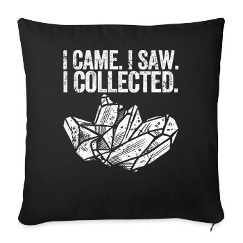 Funny geologist on a stone hunt - Sofa pillowcase 17,3'' x 17,3'' (45 x 45 cm) - black - Front