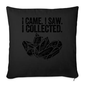 Funny geologist on a stone hunt - Sofa pillowcase 17,3'' x 17,3'' (45 x 45 cm) - black - Front