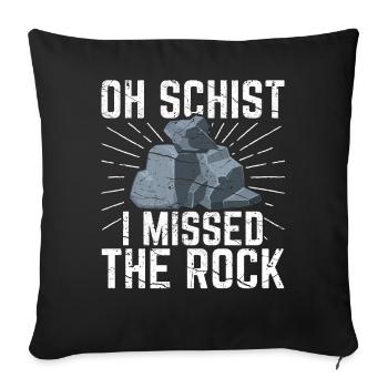 Drôle de géologue à la chasse aux pierres - Housse de coussin décorative 45 x 45 cm - noir - Devant