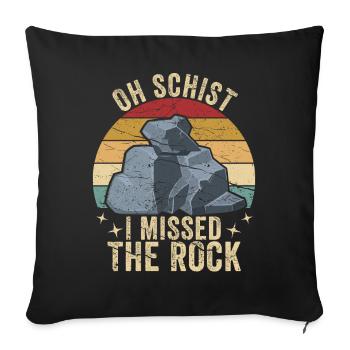 Drôle de géologue à la chasse aux pierres - Housse de coussin décorative 45 x 45 cm - noir - Devant