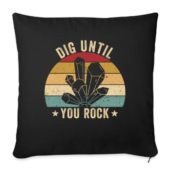 Drôle de géologue à la chasse aux pierres - Housse de coussin décorative 45 x 45 cm - noir - Devant