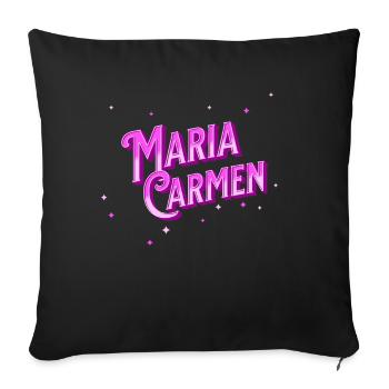 Maria Carmen nom personnalisé - Housse de coussin décorative 45 x 45 cm - noir - Devant