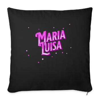 Maria Luisa nom personnalisé - Housse de coussin décorative 45 x 45 cm - noir - Devant