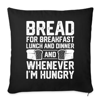 Lustiger Brotbacken-Bäcker - Sofakissenbezug 45 x 45 cm - Schwarz - Vorne