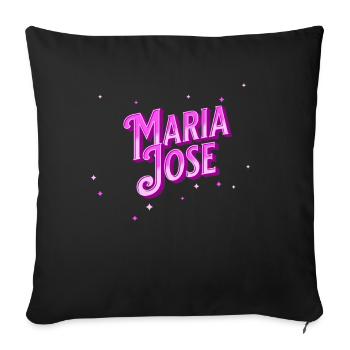 Maria Jose nom personnalisé - Housse de coussin décorative 45 x 45 cm - noir - Devant