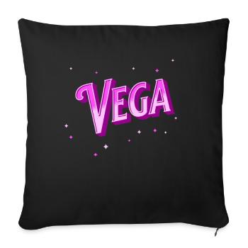Vega name personalized - Sofa pillowcase 17,3'' x 17,3'' (45 x 45 cm) - black - Front