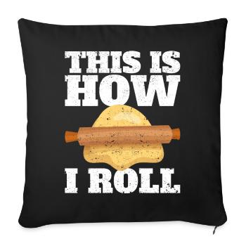 Funny bread baker - Sofa pillowcase 17,3'' x 17,3'' (45 x 45 cm) - black - Front