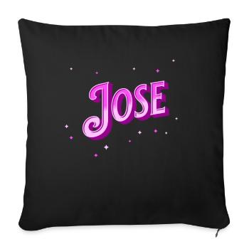 Le nom de Jose personnalisé - Housse de coussin décorative 45 x 45 cm - noir - Devant