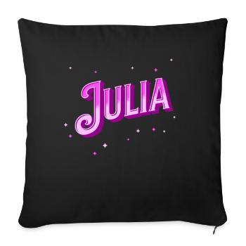 Julia's name personalized - Sofa pillowcase 17,3'' x 17,3'' (45 x 45 cm) - black - Front