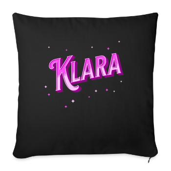 Klara Namen personalisiert - Sofakissenbezug 45 x 45 cm - Schwarz - Vorne