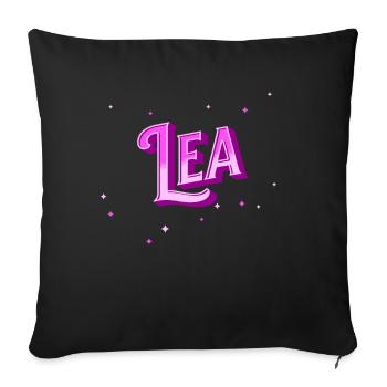 Lea name personalized - Sofa pillowcase 17,3'' x 17,3'' (45 x 45 cm) - black - Front
