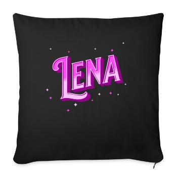 Lena's name personalized - Sofa pillowcase 17,3'' x 17,3'' (45 x 45 cm) - black - Front