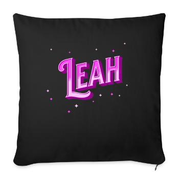 Leah name personalized - Sofa pillowcase 17,3'' x 17,3'' (45 x 45 cm) - black - Front