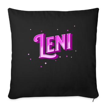 Leni Namen personalisiert - Sofakissenbezug 45 x 45 cm - Schwarz - Vorne