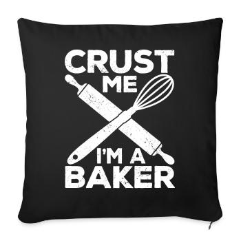 Lustiger Brotbacken-Bäcker - Sofakissenbezug 45 x 45 cm - Schwarz - Vorne