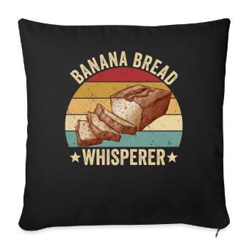 Lustiger Brotbacken-Bäcker - Sofakissenbezug 45 x 45 cm - Schwarz - Vorne