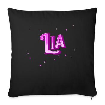 Lia name personalized - Sofa pillowcase 17,3'' x 17,3'' (45 x 45 cm) - black - Front